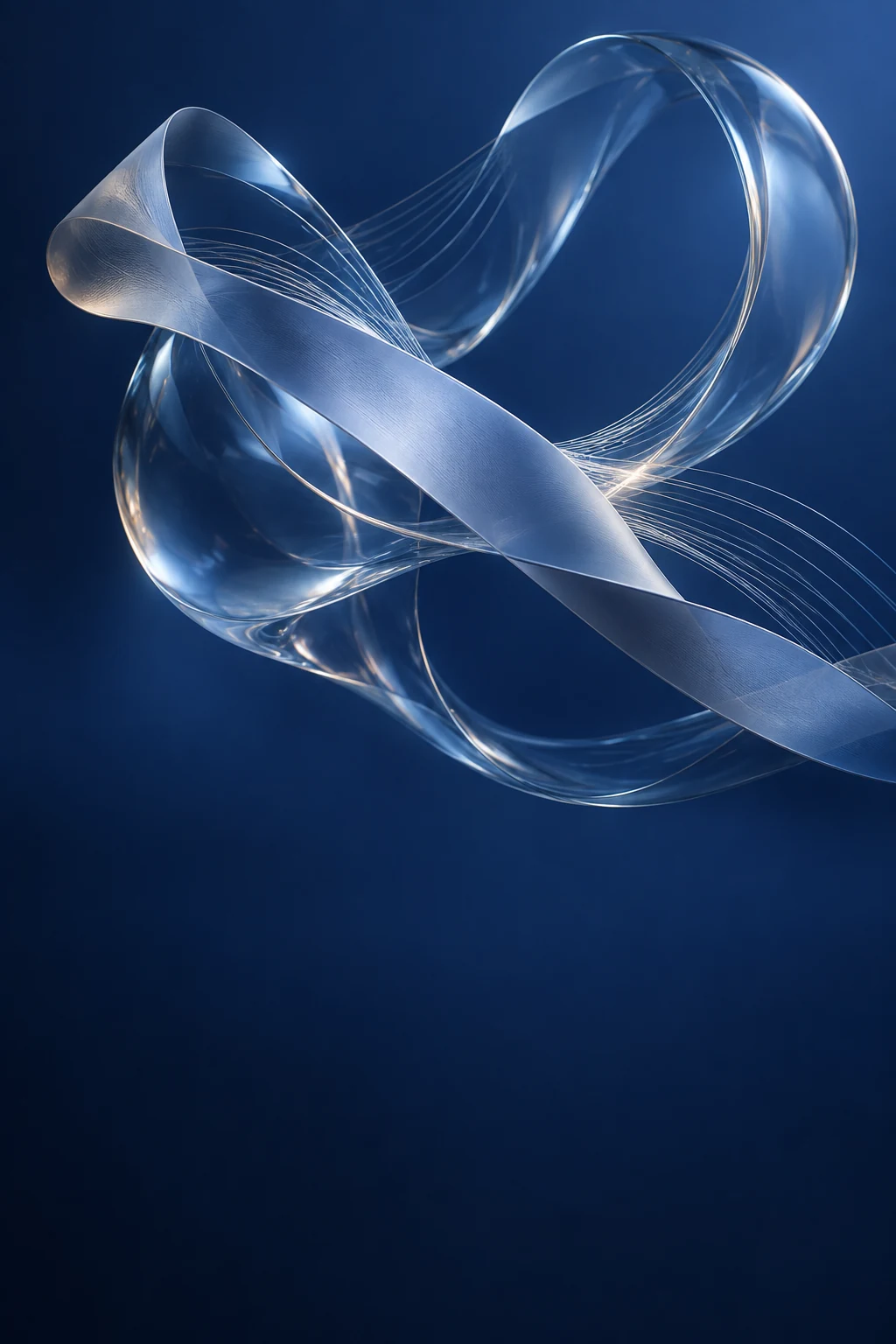 Sculptural glass ribbons and fine connections in Bennen blue